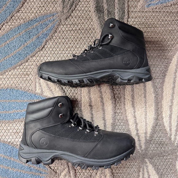 Timberland Men’s Rangeley Mid-Hiker Leather Hiking Boots 9811R Black Size 12 - Picture 1 of 6